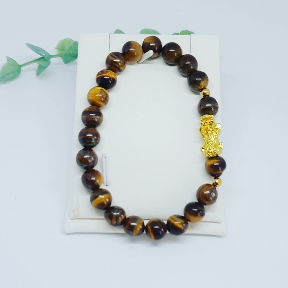 Tiger Eye Pixiu Feng Shui bracelet/8 mm - Picture 2 of 3